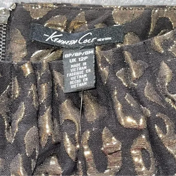 NWT Kenneth Cole New York The Verona Jacquard Leopard Skirt Size 8P - Picture 3 of 8